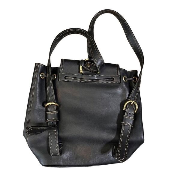 Mark Cross Leather Backpack with Cinch and Magnetic Closure - Picture 4 of 11